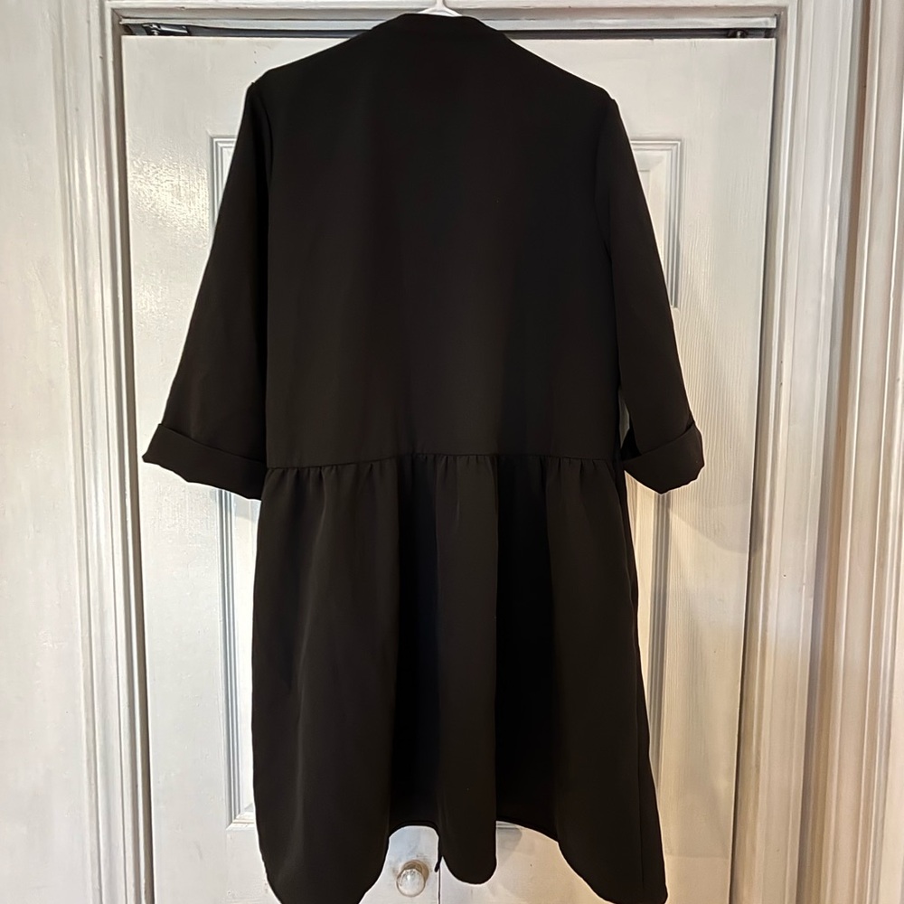 Tuckernuck Black Crepe Royal Shirtdress XL - Picture 2 of 10